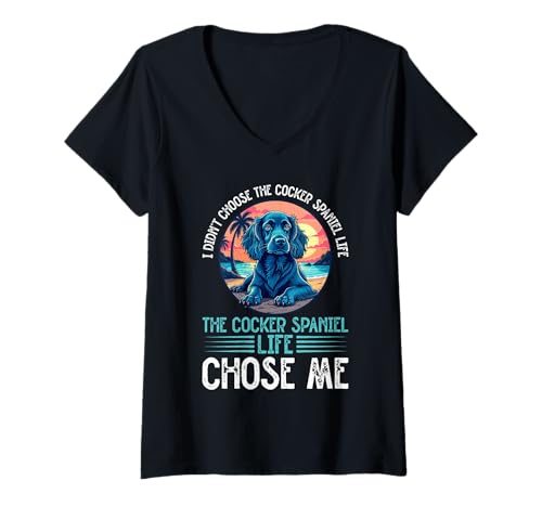 Damen Cocker Spaniel Hund T-Shirt mit V-Ausschnitt Damen Cocker Spaniel Hund T-Shirt mit V-Ausschnitt von Cocker Spaniel Gifts for Men and Women