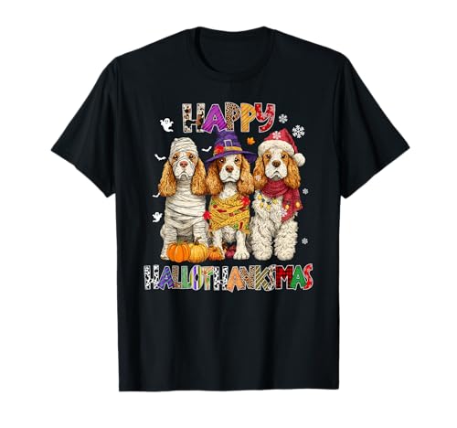 Cocker Spaniel Hunde Weihnachten Hallothankmas Xmas Herren Damen T-Shirt Cocker Spaniel Hunde Weihnachten Hallothankmas Xmas Herren Damen T-Shirt von Cocker Spaniel Happy Hallothankmas Christmas Dog