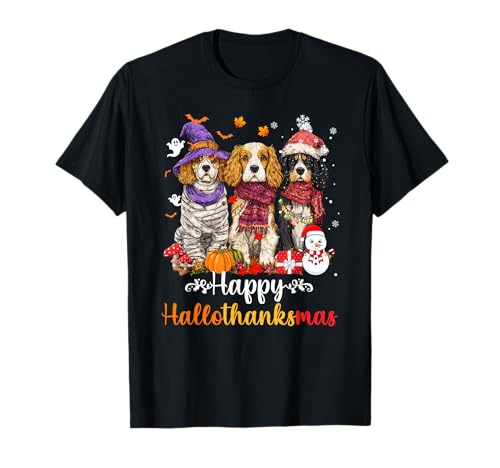 Herren Damen Cocker Spaniel Hund Weihnachten Halloween T-Shirt Herren Damen Cocker Spaniel Hund Weihnachten Halloween T-Shirt von Cocker Spaniel Happy Hallothankmas Holiday Dog