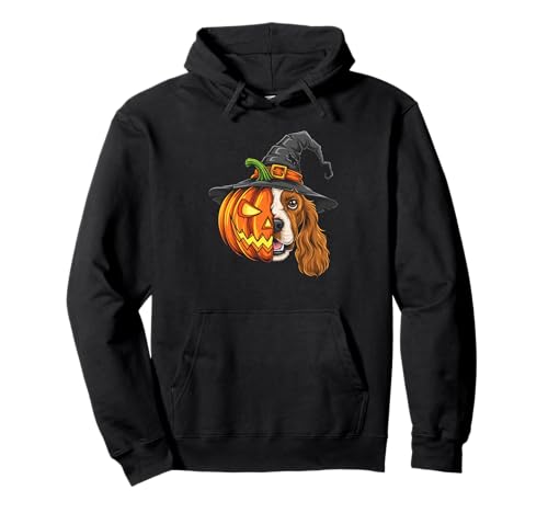 Cocker Spaniel Kürbis Jack O Laterne Halloween Herren Damen Pullover Hoodie von Cocker Spaniel Lovers Halloween Pumpkin Outfits