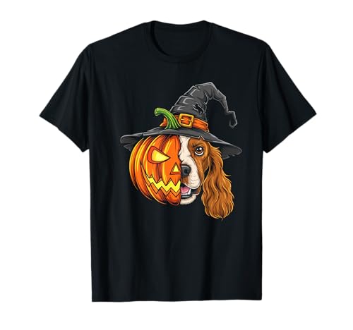 Cocker Spaniel Kürbis Jack O Laterne Halloween Herren Damen T-Shirt von Cocker Spaniel Lovers Halloween Pumpkin Outfits