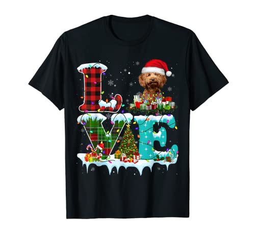 Cockerpoo Dog Christmas Gifts Co Unisex Kinder Cockerpoo-Weihnachten-T-Shirt Schwarz S U-Ausschnitt Kurzarm von Cockerpoo Dog Christmas Gifts Co