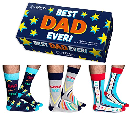 Cockney Spaniel Herren Best Dad Socken-Geschenk, Multi, One Size von Cockney Spaniel