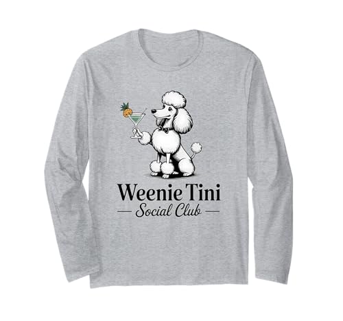 Cocktails & Pudel Social Club Pudel Design für Frauen Langarmshirt Cocktails & Pudel Social Club Pudel Design für Frauen Langarmshirt von Cocktail Enthusiasts and Poodle Lovers Co.