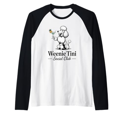 Cocktails & Pudel Social Club Pudel Design für Frauen Raglan Cocktails & Pudel Social Club Pudel Design für Frauen Raglan von Cocktail Enthusiasts and Poodle Lovers Co.