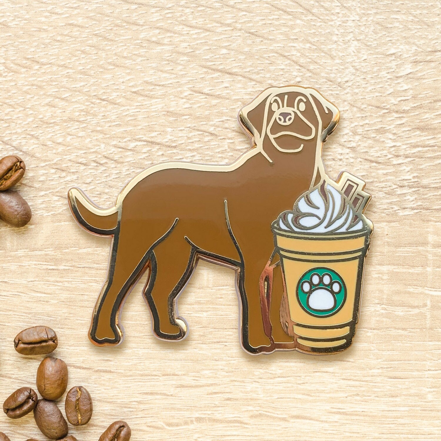 Chocolate Labrador Mocca Emaille Pin Kaffee Liebender Hund Chocolate Labrador Mocca Emaille Pin Kaffee Liebender Hund von CocktailCritters