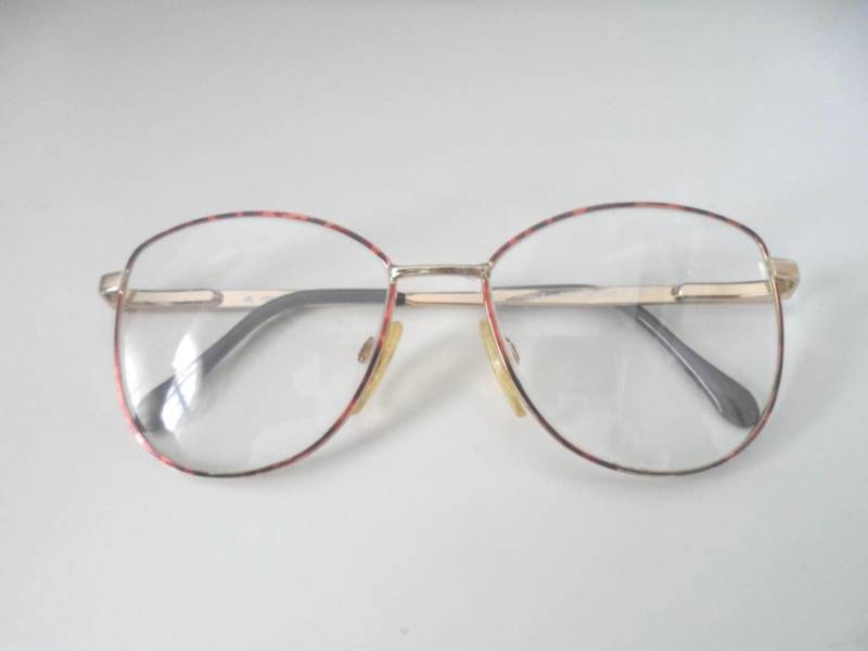 Vintage Herren Brillenfassung Aus Glas Luxotica Gold Galvanisch Italien 52 16 von CockyHens