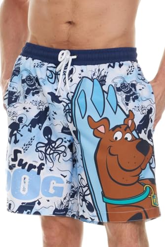 COCO BRANDS Scooby-Doo Herren Badehose mit Mesh-Futter, elastischem Bund, Kordelzug & Seitentaschen/Boardshorts, Surf Dog, X-Large von Coco Brands