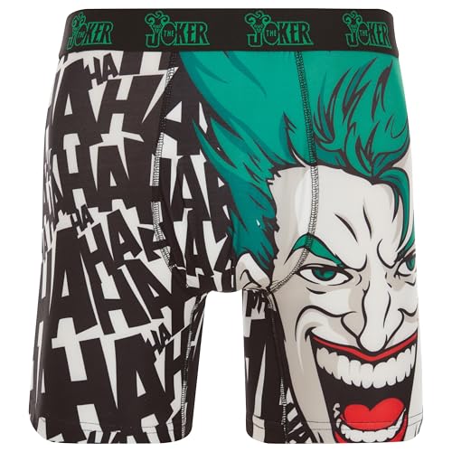 COCO BRANDS Batman Herren-Boxershorts – 1/2/3er-Pack, Joker, Herren-Unterwäsche, atmungsaktiv, weich, kein Fliegen, Boxershorts für Männer (Größe S-XL), Joker Big Face, 1er-Pack, Large von Coco Brands