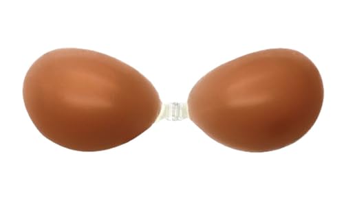 【Selbstklebender Silikon Klebriger BH】Rückenfreier Trägerloser Klebe BH, Wiederverwendbarer unsichtbarer Push-up-BH, nahtloser Lift und Support, Braun, Medium von Coco Brands