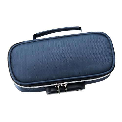 Cocoarm Canvas Locking Bencil Case Beutel Organizer Geräumiges Aufbewahrung Minimalistisches Design mit Kombinationschloss für Schüler 8.46x3.74x2.56in (Königsblau) von Cocoarm