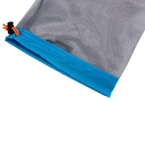 Cocoarm Nylon -Mesh -Sack Kordelzugbeutel mit Verstärktem Eröffnungsleichterlager für Camping Wanderreisen 5 Größen (S blau) von Cocoarm