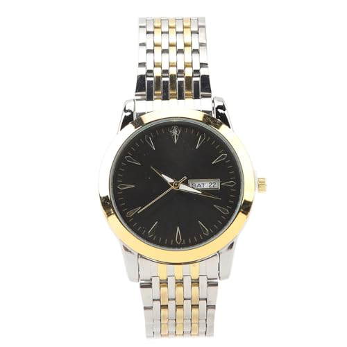 Cocoarm Quarz Männer Beobachten Elegul Dual Light Calendar Beobachten Sie EIN Edelstahlglas in Business -Legierung (Goldschwarz) von Cocoarm