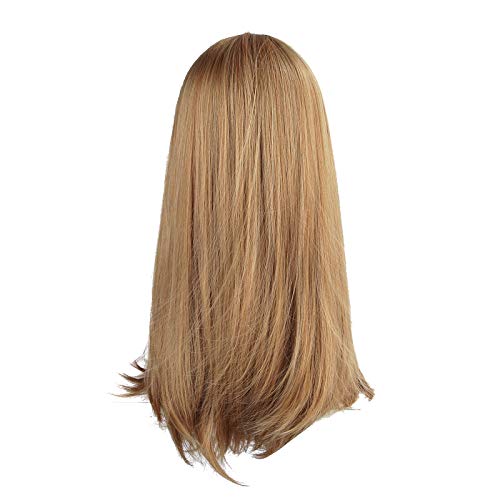 Goldene Lange Glatte Haarperücke mit, 60 Cm Cosplay-Kunsthaarperücke für Mädchen-Emo-Cosplay und den Täglichen Gebrauch von Cocoarm
