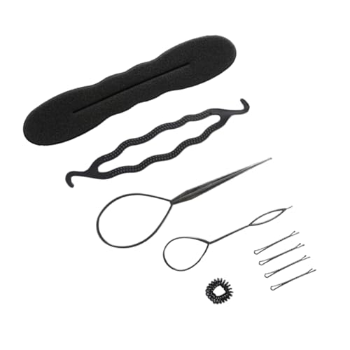 Haar Styling Zubehör Set, Dutt Maker Haar Zopf Werkzeug Haar Dutt Maker Flechten Styling Scheibe Twist Werkzeuge Zubehör 3 Arten für Mädchen oder Frauen (Nr. 2 9PCS) von Cocoarm