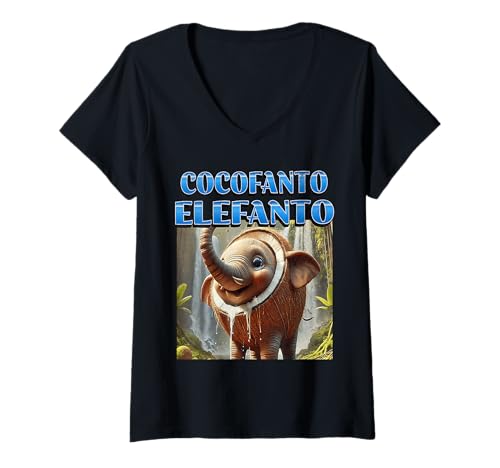 Damen Cocofanto Elefant T-Shirt mit V-Ausschnitt von Cocofanto Elefanto t-shirt