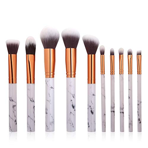 Make-up Pinsel Set 10 Stück, Cocohot Marmor Make-up Pinsel Set Lidschatten Eyeliner Foundation Blending Blush Make-up Pinsel Kit für professionelle und Amateur (10 pcs) von Cocohot