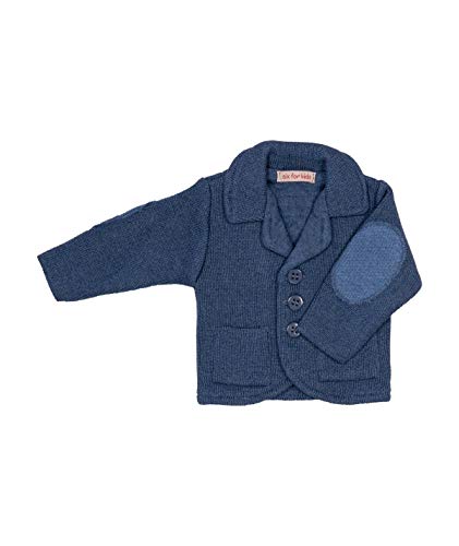 Cocolina Strickjacke Baby Jungen Sakko aus Strick Stricksakko Jacke für die Taufe Jungen (62, Blau) von Cocolina