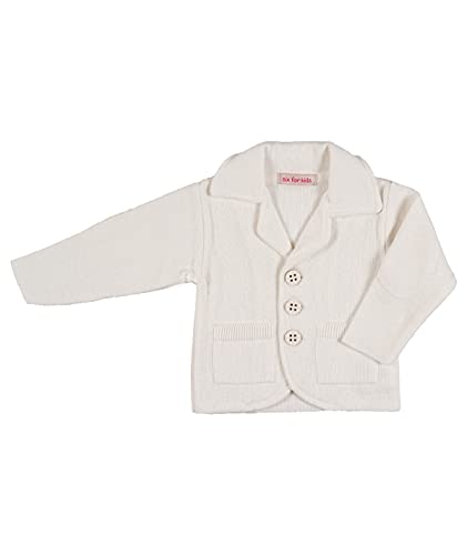 Cocolina4kids Baby Jungen Sakko Strickjacke Weiß oder Ivory Taufanzug Jacke Sakko (74, Ivory) von Cocolina4kids