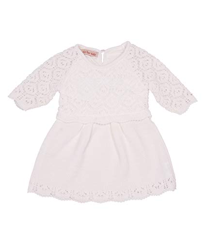 Cocolina4kids Baby Mädchen Strickkleid mit Mütze Taufkleid festliches Kleid Kleid aus Strick Babydress Blumenmädchen (as3, Numeric, Numeric_104, Kleid+Mütze) von Cocolina4kids