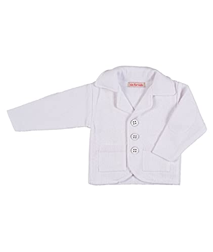 Cocolina4kids Sakko Baby Jungen Strickjacke Stricksakko Taufanzug Sakko (62, weiß) von Cocolina4kids