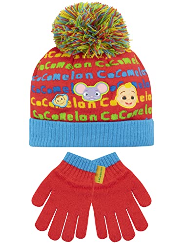 CoComelon Kinder Wintermütze und Handschuhe Set JJ Mehrfarbig One Size von CoComelon