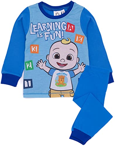 CoComelon Kinderpyjama | Pyjama für Jungen und Mädchen, Musikalisches blaues Langarm-T-Shirt mit Blauer Hose | Loungewear-Geschenk für Sie von CoComelon