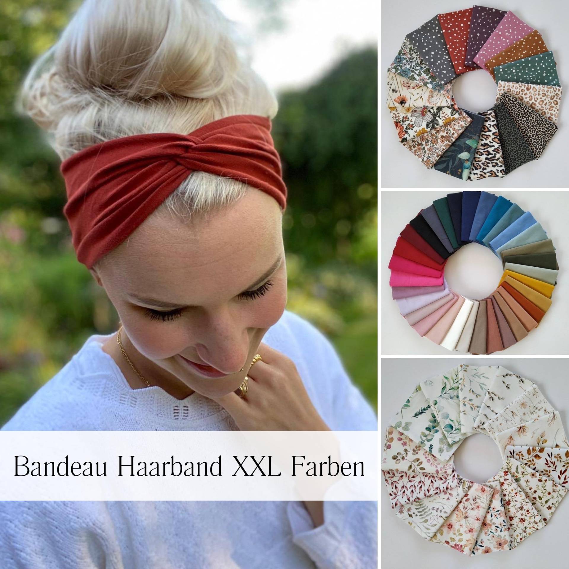 Bandeau Haarband in Vielen Farben, Leichtes Sommer Haarband, 2 Tragemöglichkeiten, Einlagig Nahtlos, Artikel Nr. Haarbandbandeaue-1 von CoconadHandmade