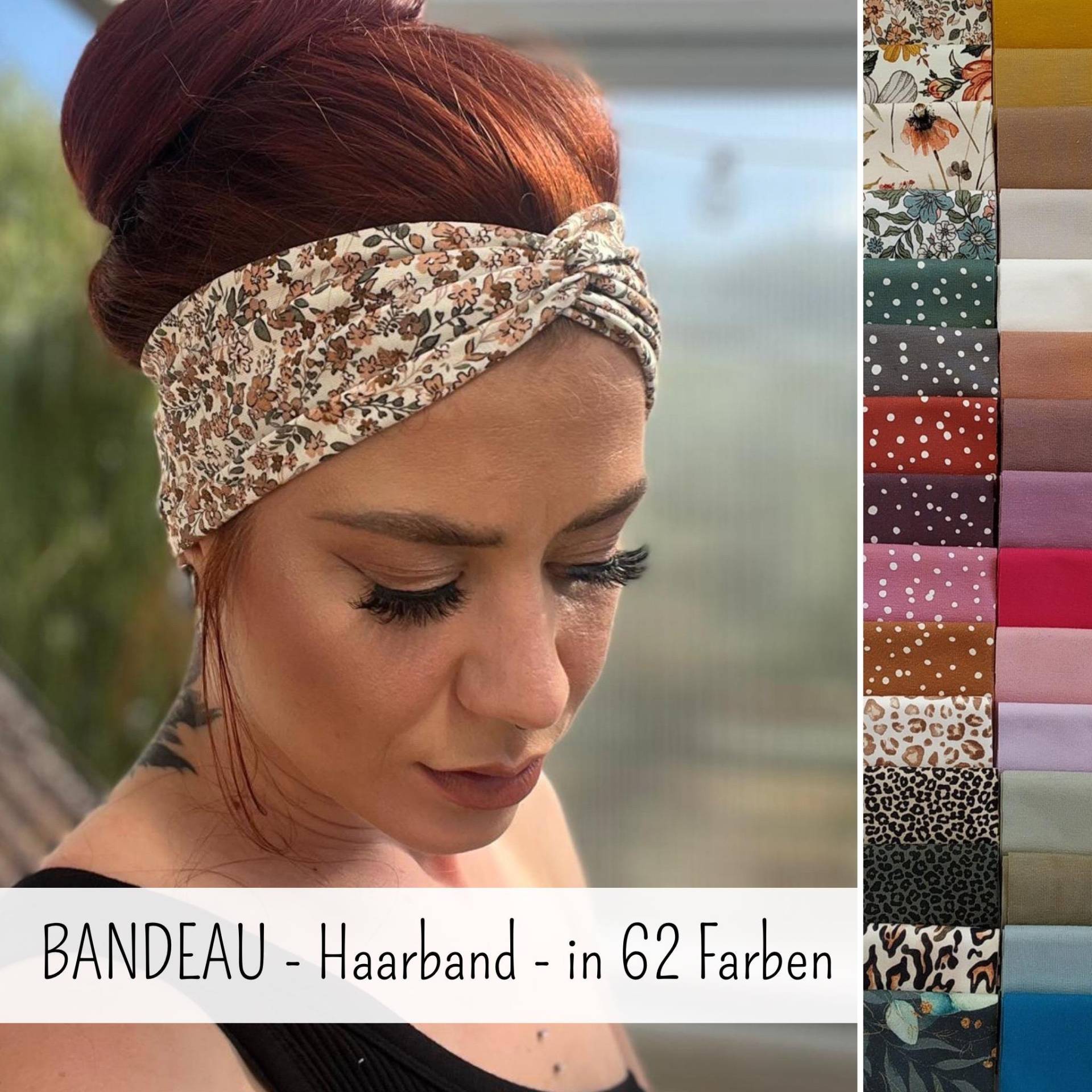 Bandeau Haarband in Vielen Farben Maßgefertigt, 2 Tragemöglichkeiten, Einlagig Nahtlos, Sport - Freizeit Stirnband, Artikel Nr. 1793392849 von CoconadHandmade