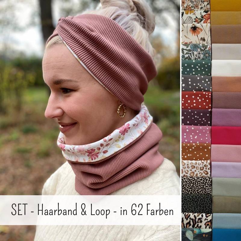Signatur Set Haarband Und Loopschal Maßgefertigt, 1 - Oder 2-Farbig, Gestalte Dein Design Selbst Maßanfertigung, Artikel Nr. 1789065885 von CoconadHandmade