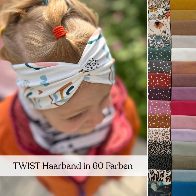 Twist Haarband in Vielen Farben Maßgefertigt, 2 Tragemöglichkeiten, Einlagig Nahtlos, Sport - Freizeit Stirnband, Artikel Nr. 1214236808 von CoconadHandmade