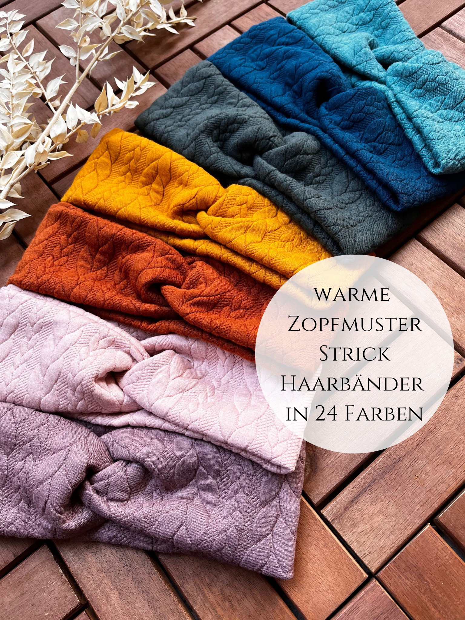 Zopfmuster Haarband in Vielen Farben, Warmes Herbst - Winter Stirnband, 2 Tragemöglcihkeiten, Unisex, Kuschlig Weich, Artikel Nr. 1343723441 von CoconadHandmade