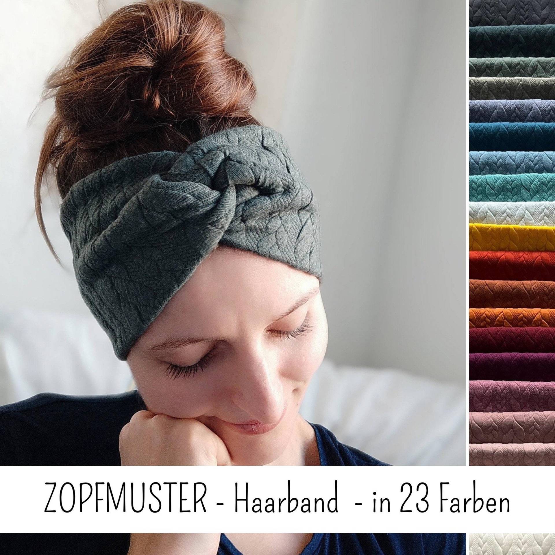 Zopfmuster Haarband in Vielen Farben, Warmes Herbst - Winter Stirnband, 2 Tragemöglichkeiten, Kuschlig Weich, Artikel Nr. 1075603429 von CoconadHandmade