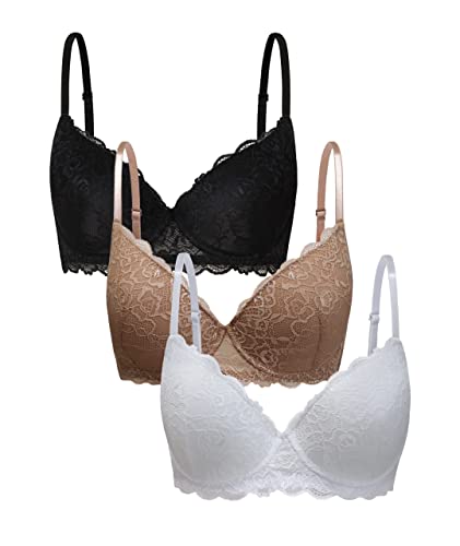 Coconuda Damen BH 3er-Pack Rosa Mehrfarbig 3 von Coconuda