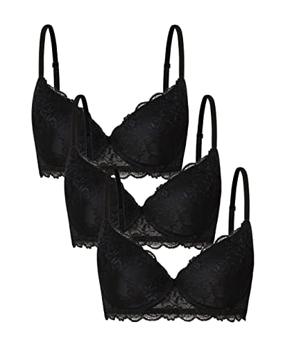 Coconuda Damen BH 3er-Pack Rosa Schwarz 6 von Coconuda