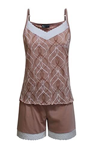 Coconuda Pyjama Damen Kurz 100% Baumwolle Art.4302 Cipria XL von Coconuda