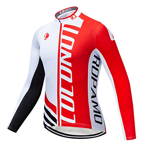 Coconut Ropamo CR Herren Langarm Radtrikot mit 3+1 Reißverschlusstaschen Bike Shirt Fahrradbekleidung Schnell trocknend Atmungsaktiv, 4059, XL von Coconut Ropamo