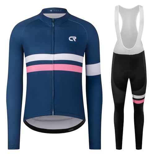 Coconut Ropamo Herren Fahrradbekleidung Sets Langarm Radtrikot Sets Rennrad Kleidung 4D Gepolstert Radlerhose, 3057, X-Groß von Coconut Ropamo