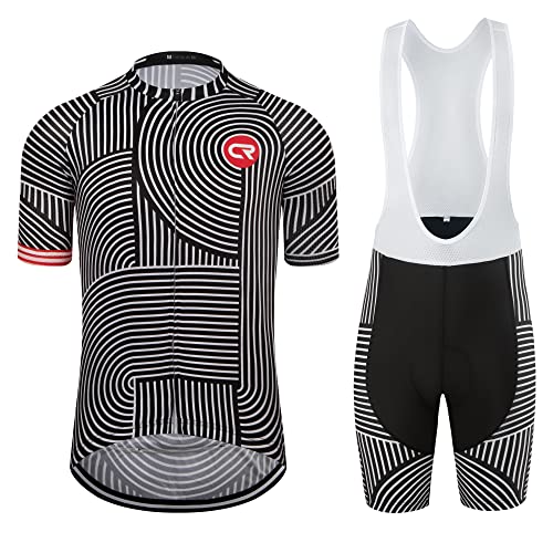 Herren Radtrikot Set Radsport Rennrad Trikot Trägerhose mit 4D Gepolstert Radbekleidung Set für Männer, 1018, XX-Large von Coconut Ropamo