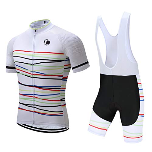 Herren Radtrikot Set Radsport Rennrad Trikot Trägerhose mit 4D Gepolstert Radbekleidung Set für Männer, 1032, X-Groß von Coconut Ropamo