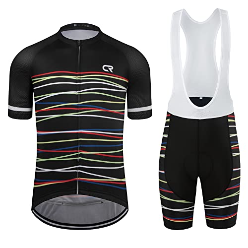 Herren Radtrikot Set Radsport Rennrad Trikot Trägerhose mit 4D Gepolstert Radbekleidung Set für Männer, 1033, Mittel von Coconut Ropamo