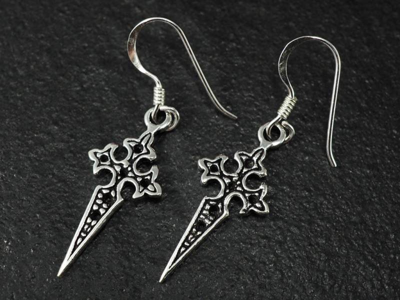 925 Sterling Silber Ohrring Tropfen Baumeln Haken Ohrringe Für Frauen Teen Mädchen Gothic Kreuz 35mm Lang 925 Sterling Silber Ohrring Tropfen Baumeln Haken Ohrringe Für Frauen Teen Mädchen Gothic Kreuz 35mm Lang von CoconutSilver