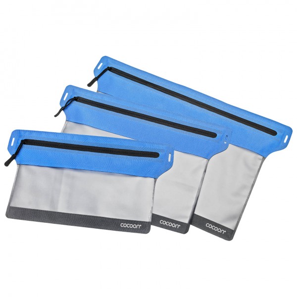 Cocoon - Zippered Flat Document Bags - Wertsachenbeutel Gr L - 32 x 25 cm grau/blau von Cocoon