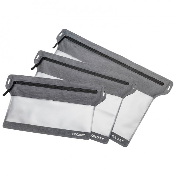 Cocoon - Zippered Flat Document Bags - Wertsachenbeutel Gr S - 23 x 18,5 cm grau/schwarz von Cocoon