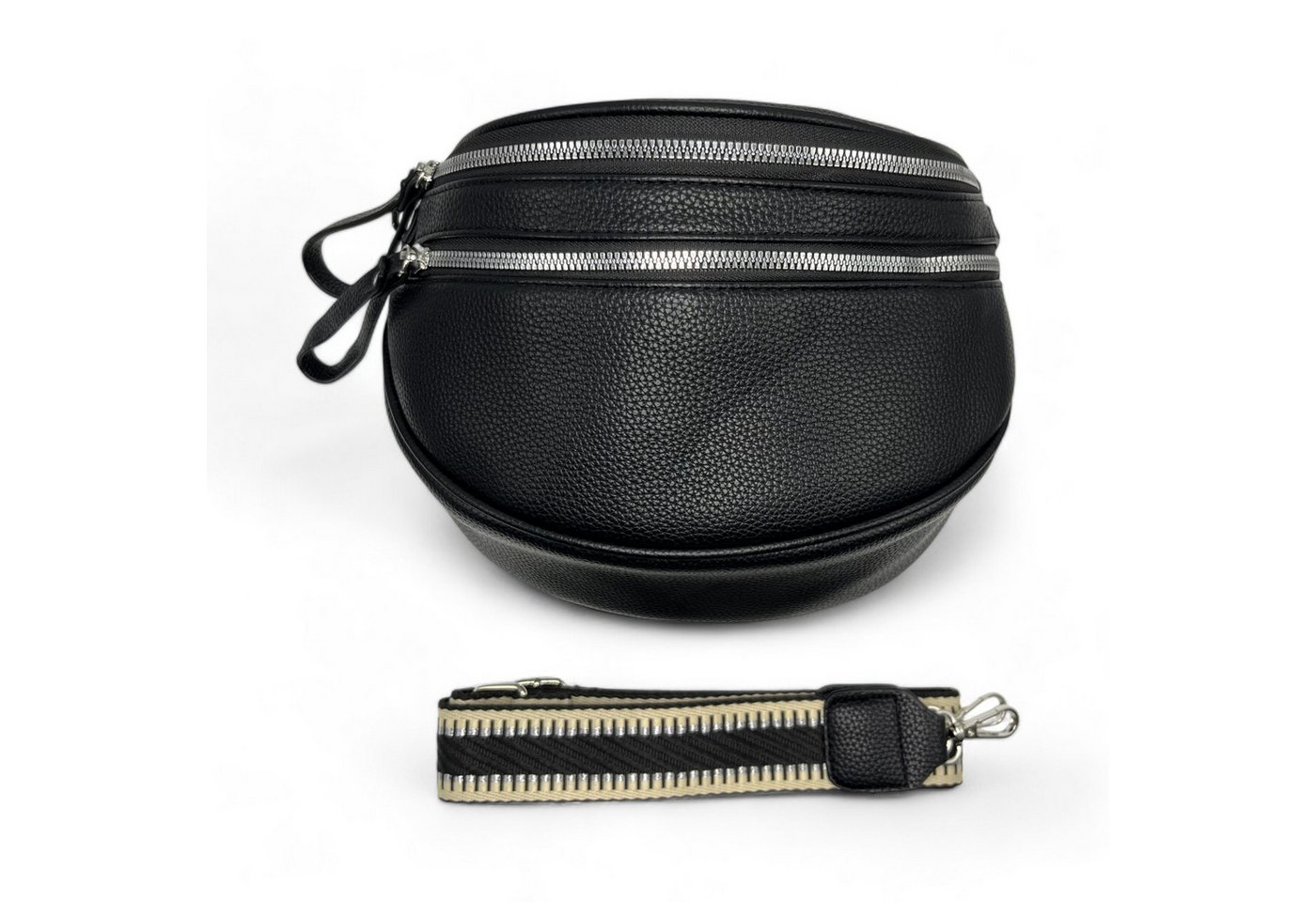 Cocopop Studio Gürteltasche Umhängetasche, Tasche mit doppeltem Reißverschluss Cocopop Studio Gürteltasche Umhängetasche, Tasche mit doppeltem Reißverschluss von Cocopop Studio