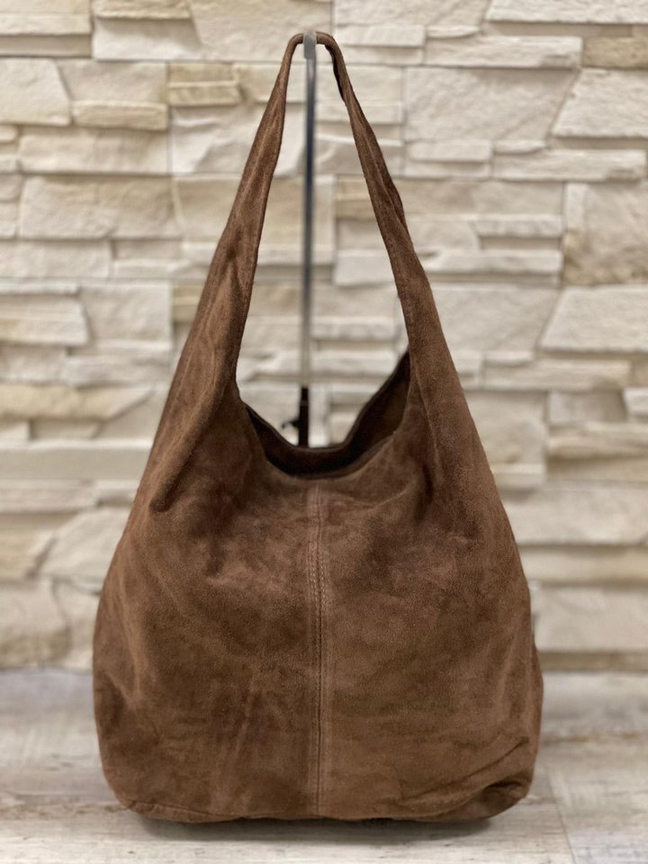 Cocopop Studio Schultertasche Hand-Tasche, Schultertasche aus Wildleder, Shopper-Tasche, hobo bag von Cocopop Studio