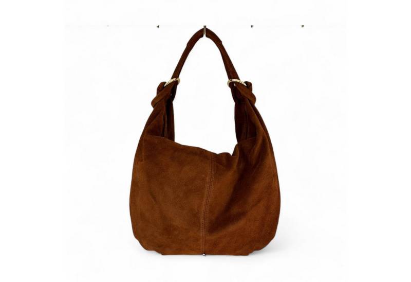 Cocopop Studio Schultertasche Schultertasche Damen aus Wildleder, Hobo Shopper, Made in Italy von Cocopop Studio