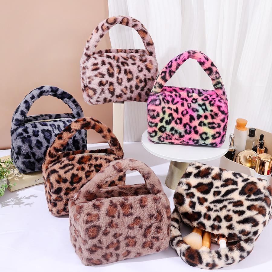 Mini Leopard Print Plush Tote Bags, Lunch Box Small Cosmetic Holiday Gifts, Christmas Gifts von CocopopTasche