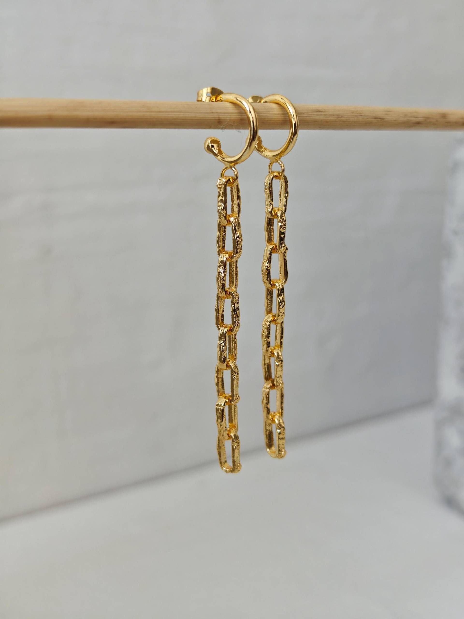 Chunky Kettenglieder Vergoldete Ohrringe, Link Chain Creolen, Ohrstecker Gold Chunky Kettenglieder Vergoldete Ohrringe, Link Chain Creolen, Ohrstecker Gold von CocosyBerlin