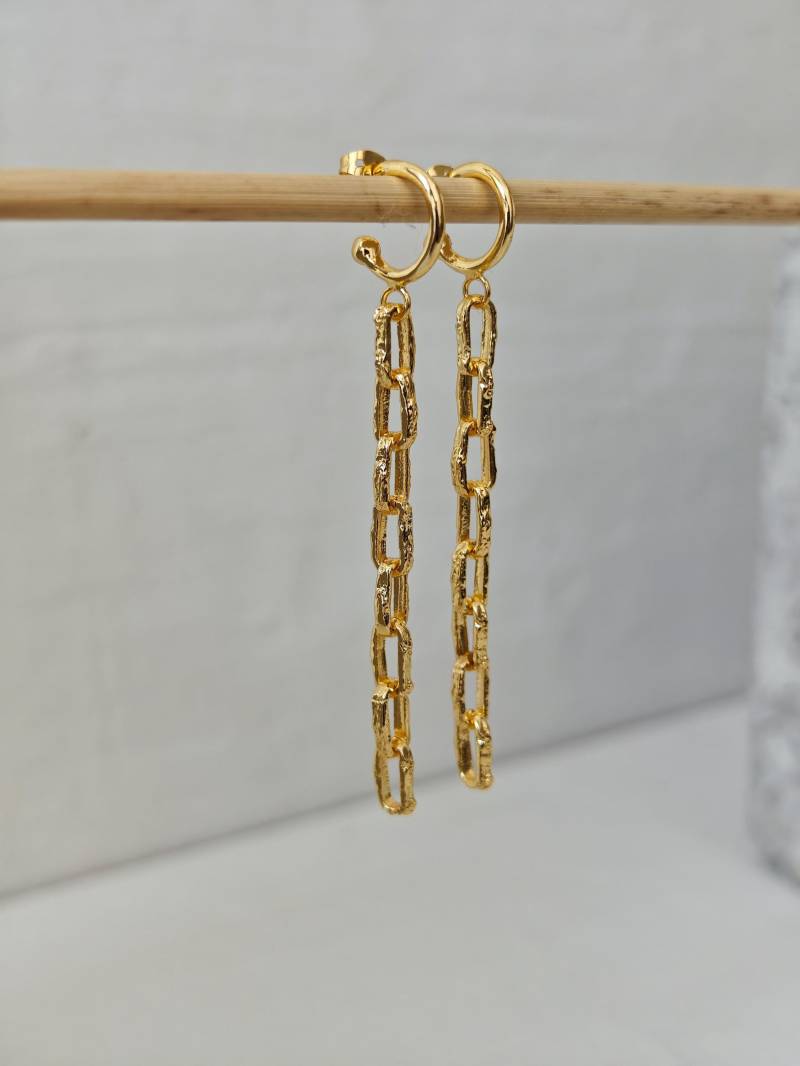 Chunky Kettenglieder Vergoldete Ohrringe, Link Chain Creolen, Ohrstecker Gold von CocosyBerlin